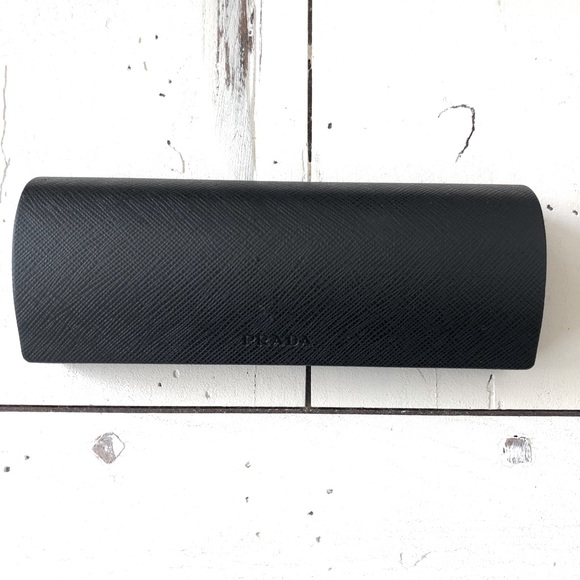 Prada Black leather Hard Shell Eyeglass Case